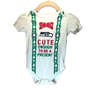 NFL Seattle Seahawks Football Romper One Piece Christmas 3-6 Months